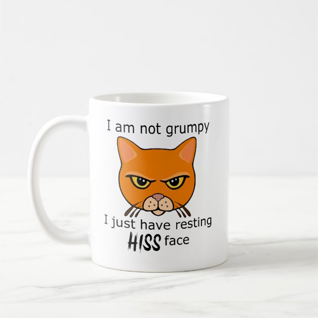 Resting Hiss Face Orange Cat - Benefits PACR Coffee Mug (Left)