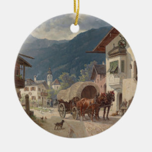 Resting in Front of the Inn – Désiré Thomassin Ceramic Ornament