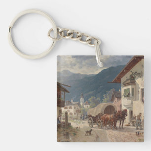 Resting in Front of the Inn – Désiré Thomassin Key Ring