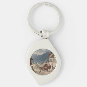 Resting in Front of the Inn – Désiré Thomassin Key Ring