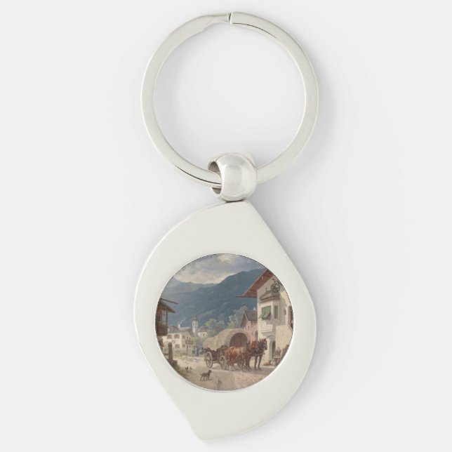 Resting in Front of the Inn – Désiré Thomassin Key Ring (Front)