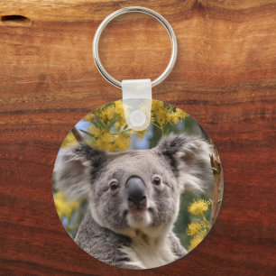 "Resting in Gold: A Koala in a Wattle Tree" Key Ring