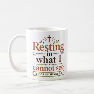 Resting In What I Cannot See Modern Christian Art Coffee Mug
