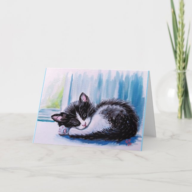 Resting Kitten Greeting Cards (Front)