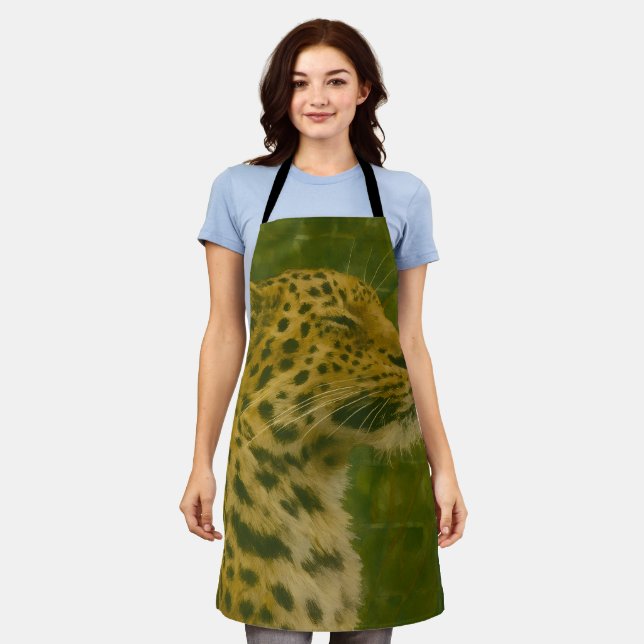 Resting Leopard in Sanctuary Setting Apron (Worn)