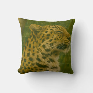 Resting Leopard in Sanctuary Setting Cushion