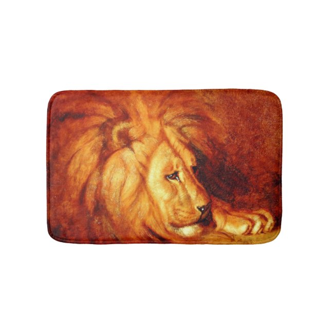 Resting Lion (by Abbott Handerson Thayer) Bath Mat (Front)