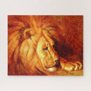 Resting Lion (by Abbott Handerson Thayer) Jigsaw Puzzle