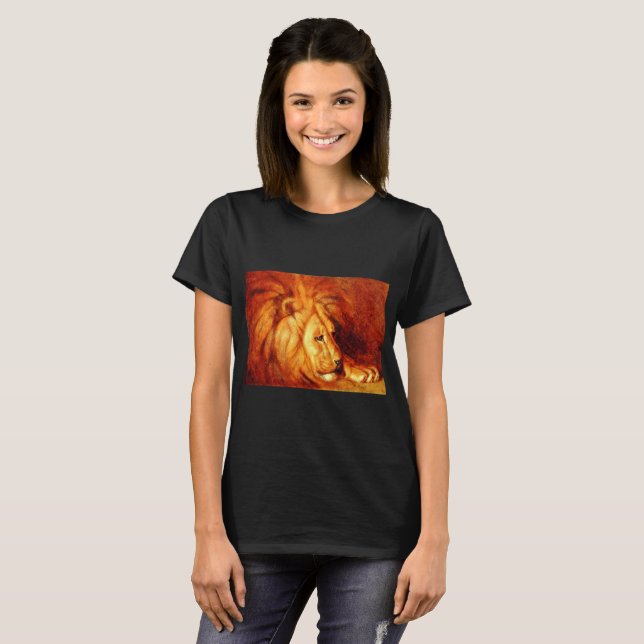 Resting Lion (by Abbott Handerson Thayer) T-Shirt (Front Full)
