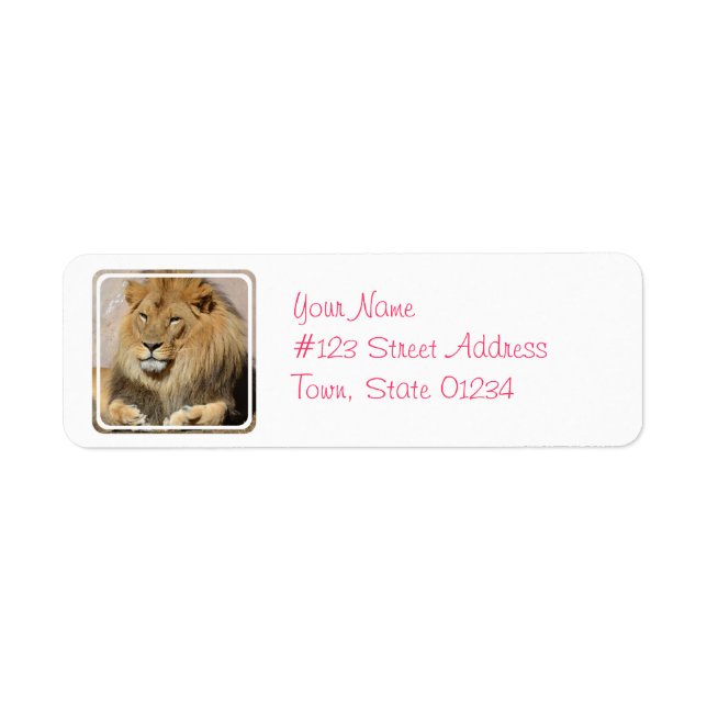 Resting Lion Return Address Label (Front)