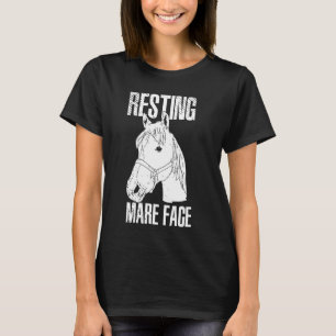 Resting Mare Face Horse Back Riding Horses Ponies T-Shirt