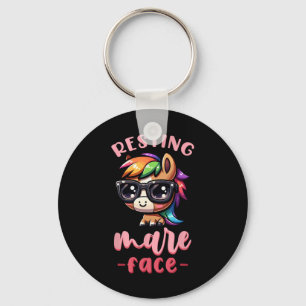 Resting Mare Face I Equestrian Pony Horse Fan  Key Ring