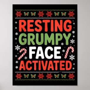 Resting Mpy Face Activated Funny Xmas Quote Poster