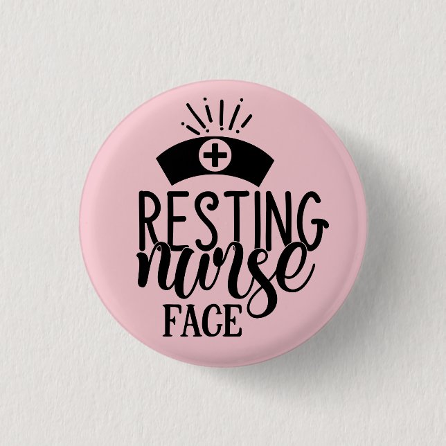 Resting Nurse Face 3 Cm Round Badge (Front)