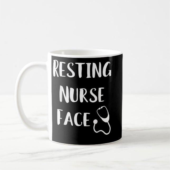 Resting Nurse Face Funny RN ER Gift  Christmas  Coffee Mug (Left)