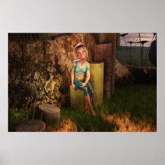Resting On A Stump Daz Studio Digital Art Poster