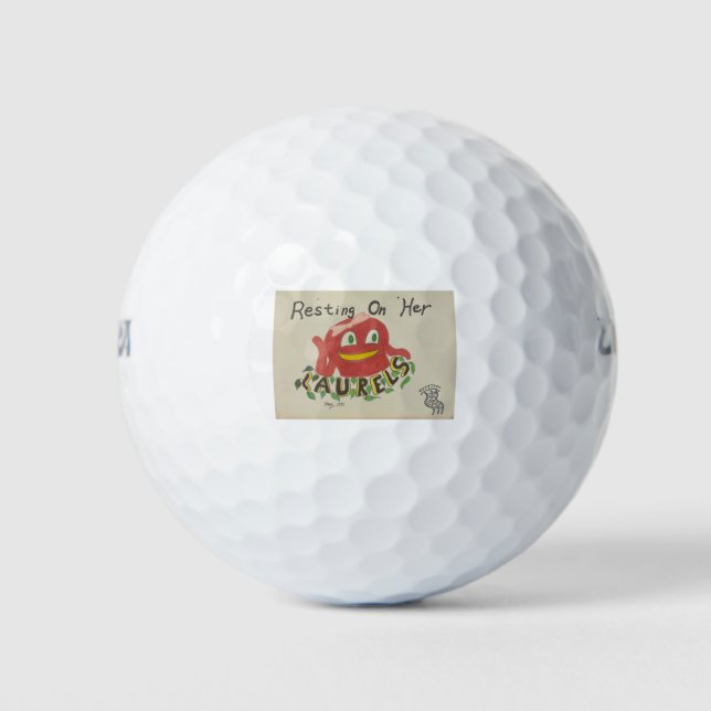 Resting On Her Laurels  Prigan Art 10 Golf Balls (Front)
