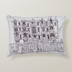 Resting on the Boardwalk Wimereux, France Decorative Cushion