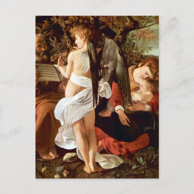 Resting on the Flight into Egypt by Caravaggio Postcard (Front)