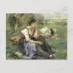 Resting Peasants, 1877 Postcard