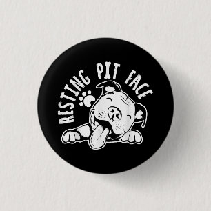 Resting Pit Face Funny Dog Pitbull Meme 3 Cm Round Badge