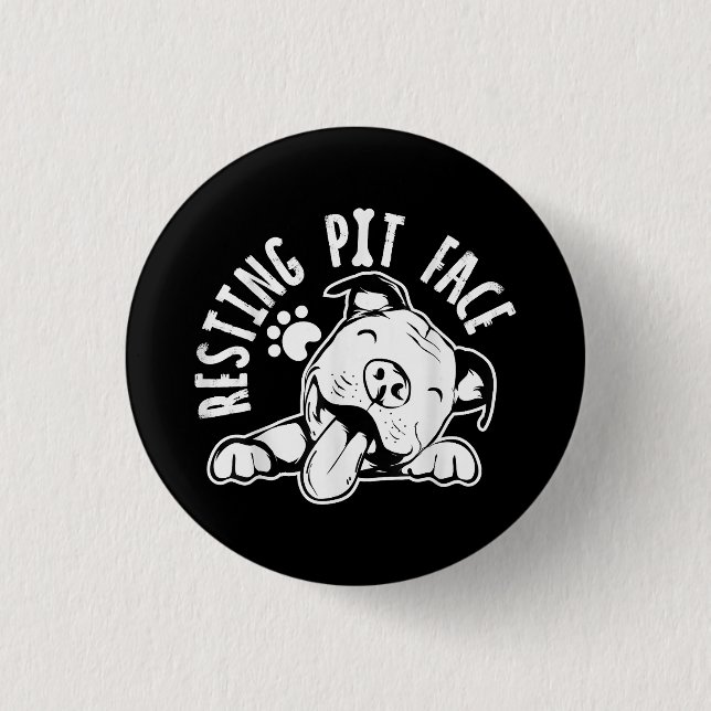 Resting Pit Face  Funny Dog Pitbull Meme 3 Cm Round Badge (Front)