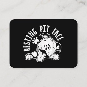 Resting Pit Face Funny Dog Pitbull Meme Clothing Business Card