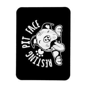 Resting Pit Face Funny Dog Pitbull Meme Clothing Magnet