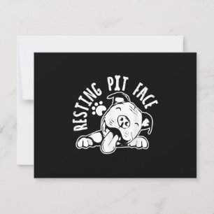 Resting Pit Face Funny Dog Pitbull Meme Clothing RSVP Card