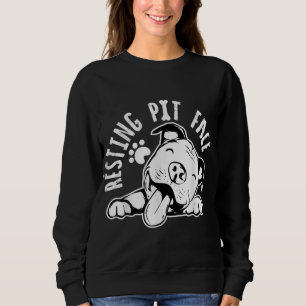 Resting Pit Face Funny Dog, Pitbull Meme Clothing Sweatshirt