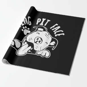 Resting Pit Face  Funny Dog Pitbull Meme Clothing Wrapping Paper