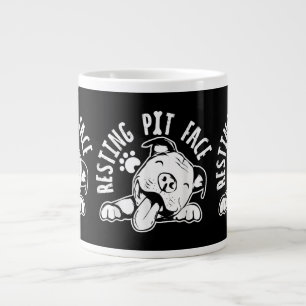 Resting Pit Face  Funny Dog Pitbull Meme Large Coffee Mug