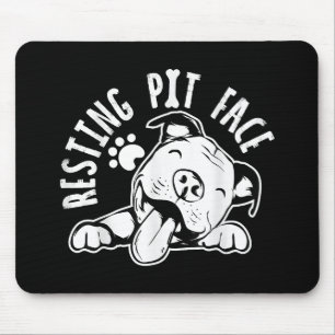Resting Pit Face  Funny Dog Pitbull Meme Mouse Pad