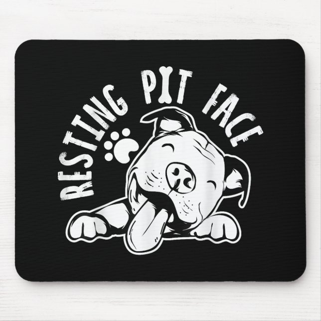 Resting Pit Face  Funny Dog Pitbull Meme Mouse Pad (Front)