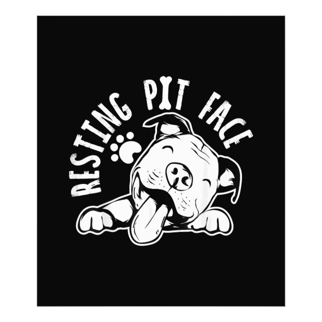 Resting Pit Face  Funny Dog Pitbull Meme Photo Print (Front)