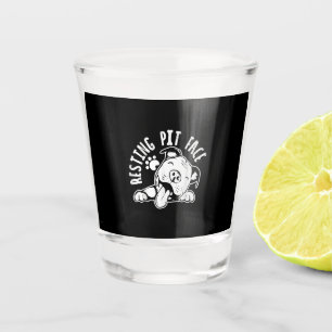 Resting Pit Face  Funny Dog Pitbull Meme Shot Glass