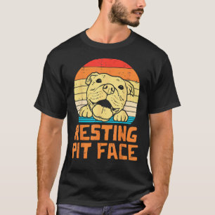 Resting Pit Face Retro Pitbull Pitty Dog Lover Own T-Shirt