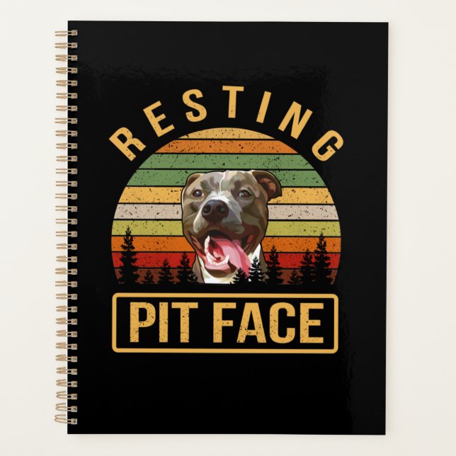 Resting Pitbull face Planner (Front)