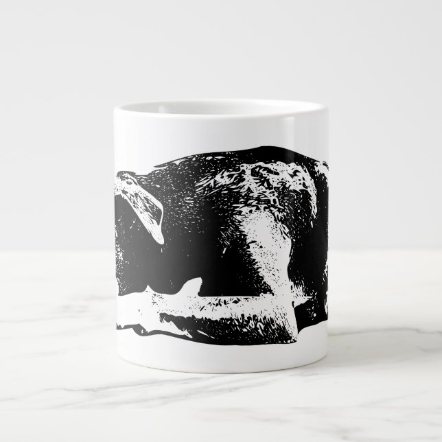Resting Pitbull Mix Monochrome Portrait Mug (Front)