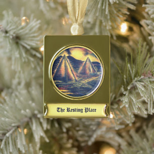 Resting Place Gold Plated Banner Ornament