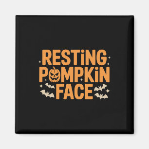 Resting Pumpkin Face Bold T Halloween Tee  Magnet