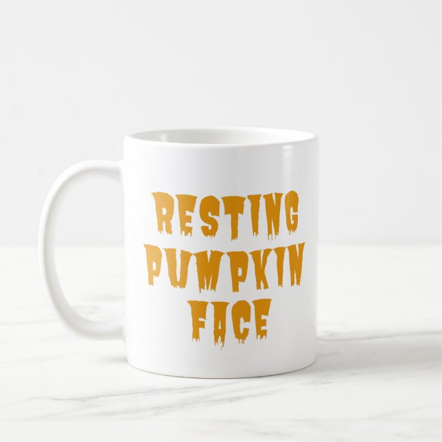 Resting Pumpkin Face - Funny Halloween 2022  Coffee Mug (Left)