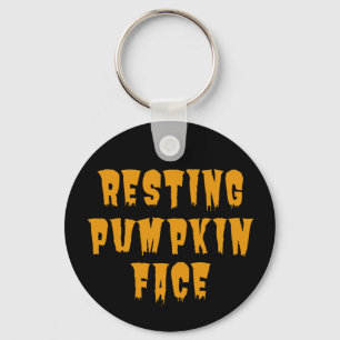 Resting Pumpkin Face - Funny Halloween 2022 Key Ring