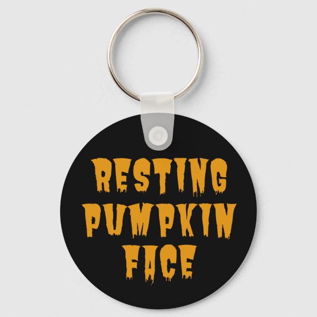 Resting Pumpkin Face - Funny Halloween 2022    Key Ring (Front)