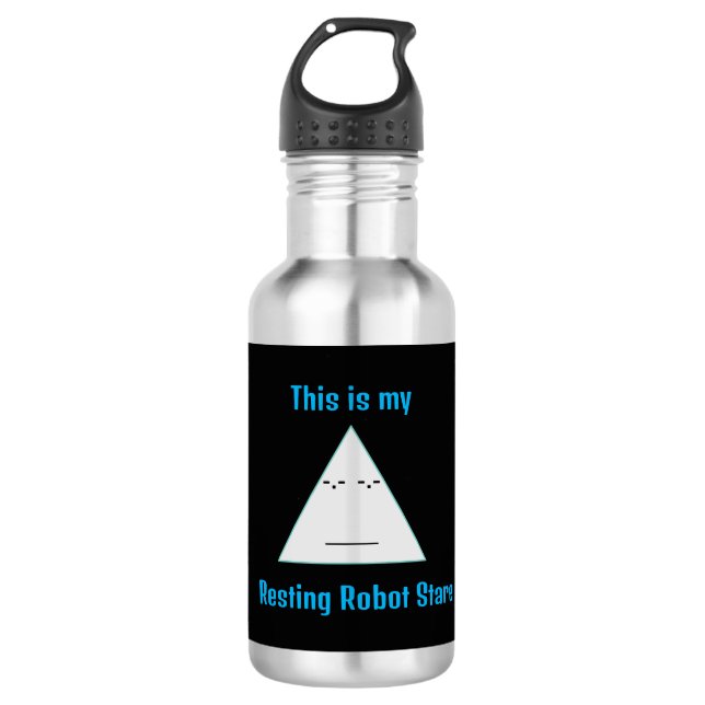 Resting Robot Stare- Water Bottle (Front)