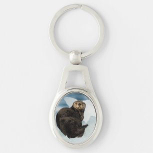 Resting Sea Otter Key Ring