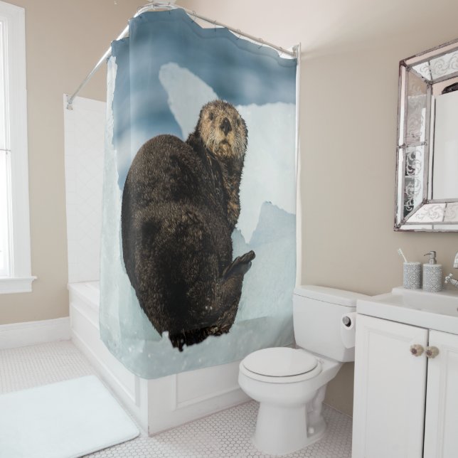 Resting Sea Otter Shower Curtain (In Situ)