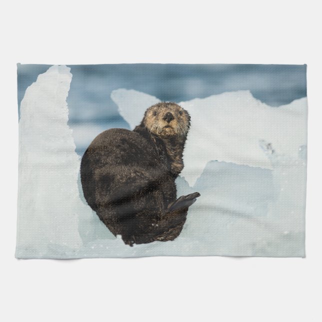 Resting Sea Otter Tea Towel (Horizontal)