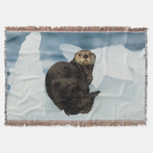 Resting Sea Otter Throw Blanket