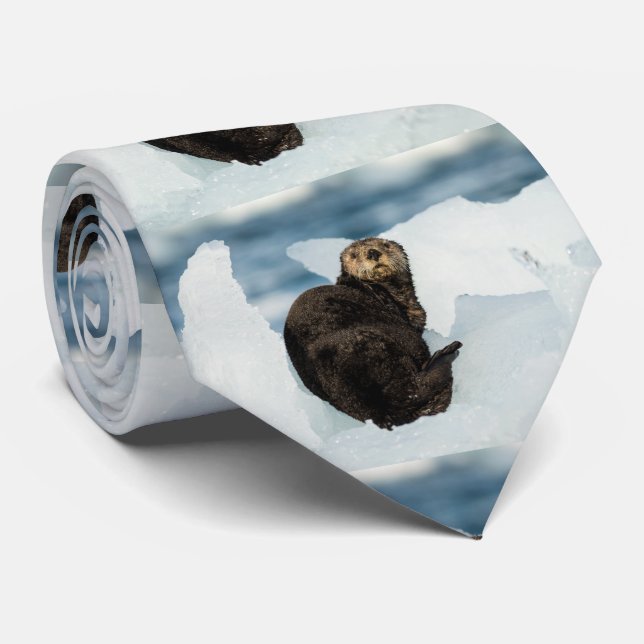 Resting Sea Otter Tie (Rolled)